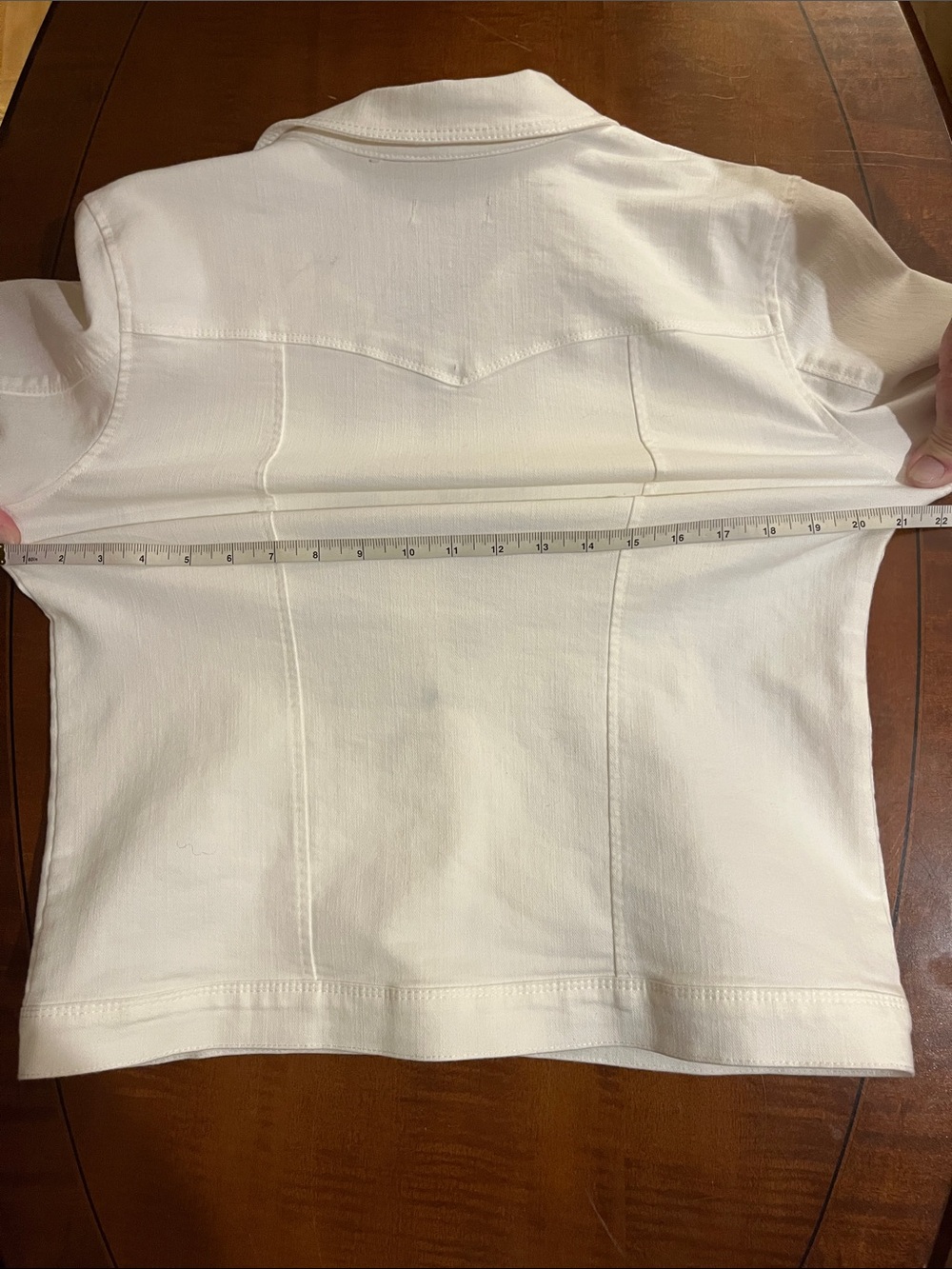 Democracy White Denim / Jean Jacket. 
4 pockets. 75% cotton. Stretchy. S - Picture 12 of 12